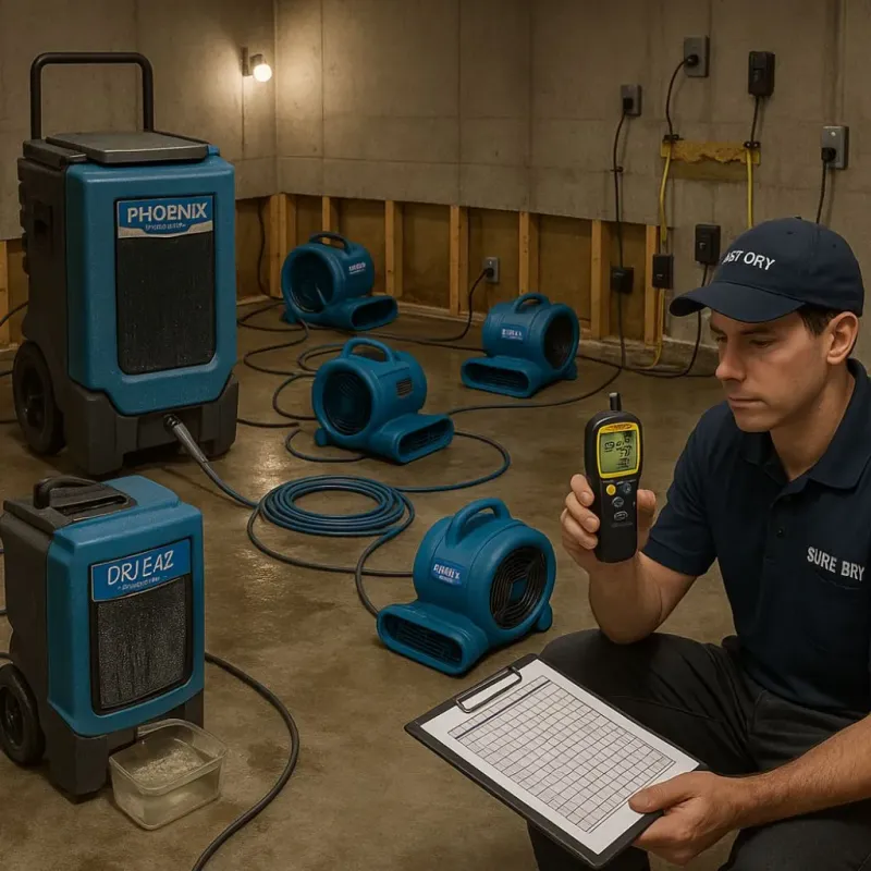 Structural Drying and Dehumidification process in Benson, AZ